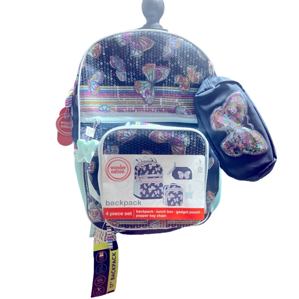 Wonder Nation Girls butterfly 17” backpack